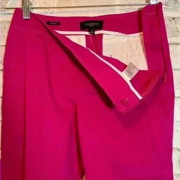 Talbots‎ size 2p mid rise side zip cropped magenta pants like new - Picture 6 of 9